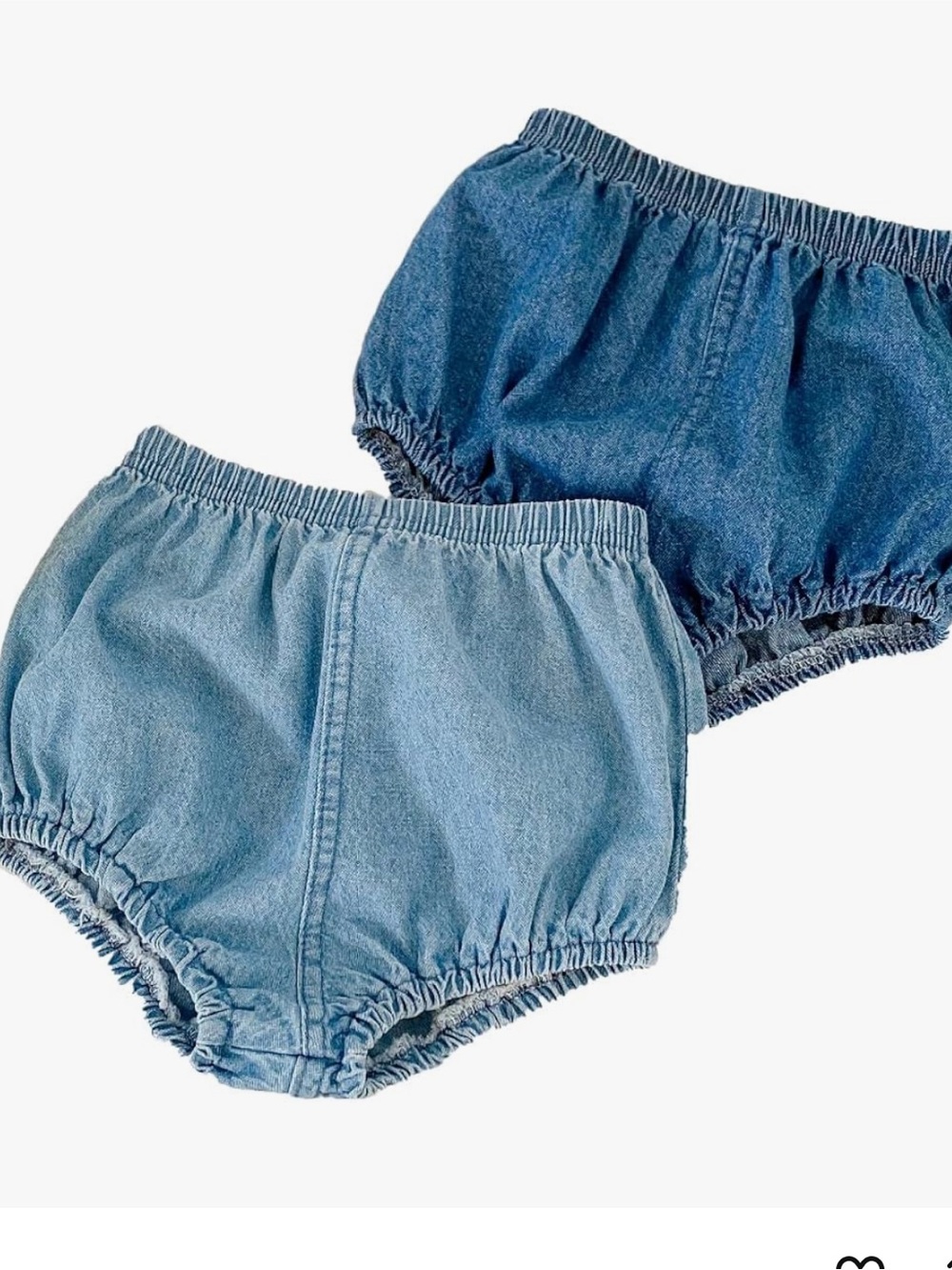 Colorful Childhood Denim Bloomers - Light Blue & Dark Blue (2-pack)